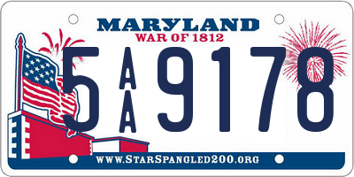 MD license plate 5AA9178