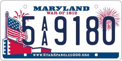 MD license plate 5AA9180