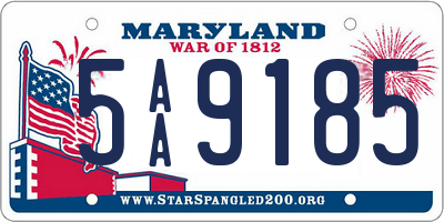 MD license plate 5AA9185