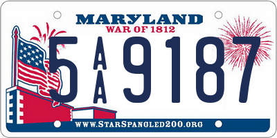 MD license plate 5AA9187