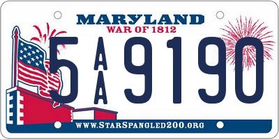 MD license plate 5AA9190