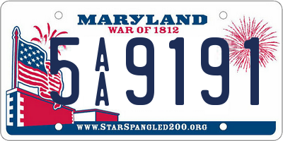 MD license plate 5AA9191