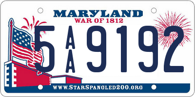 MD license plate 5AA9192