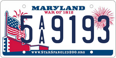 MD license plate 5AA9193