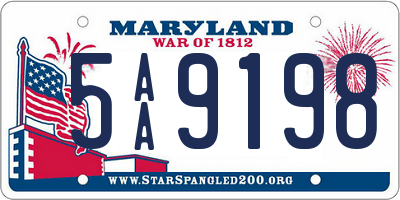 MD license plate 5AA9198