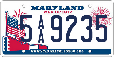 MD license plate 5AA9235