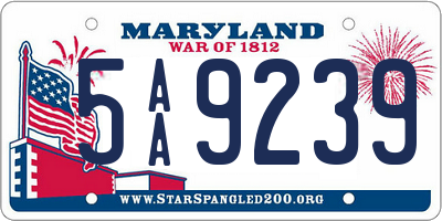 MD license plate 5AA9239