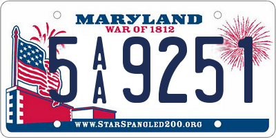 MD license plate 5AA9251