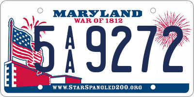 MD license plate 5AA9272