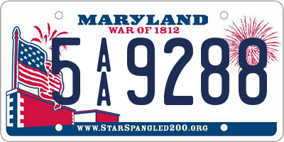 MD license plate 5AA9288