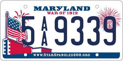 MD license plate 5AA9339