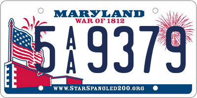 MD license plate 5AA9379