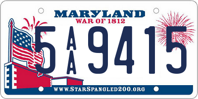 MD license plate 5AA9415