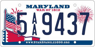 MD license plate 5AA9437