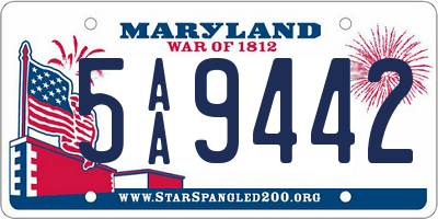 MD license plate 5AA9442