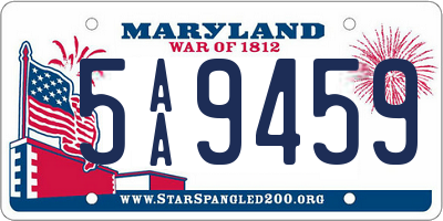MD license plate 5AA9459