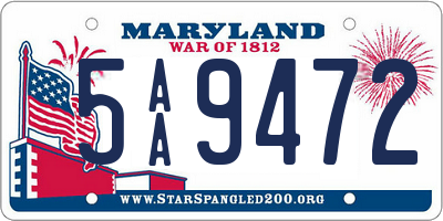 MD license plate 5AA9472