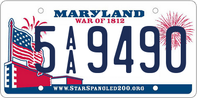 MD license plate 5AA9490
