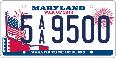 MD license plate 5AA9500