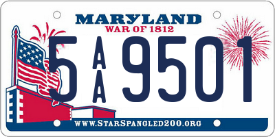 MD license plate 5AA9501