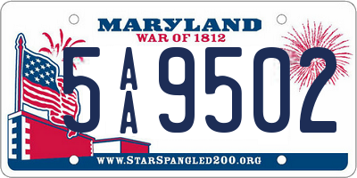 MD license plate 5AA9502