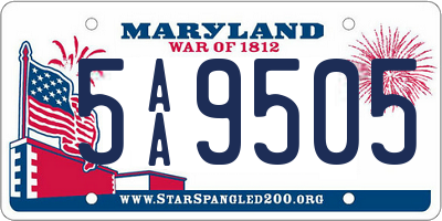 MD license plate 5AA9505