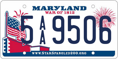 MD license plate 5AA9506