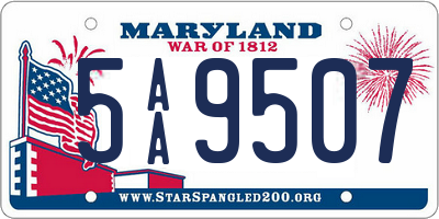 MD license plate 5AA9507