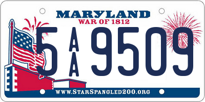 MD license plate 5AA9509