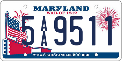 MD license plate 5AA9511