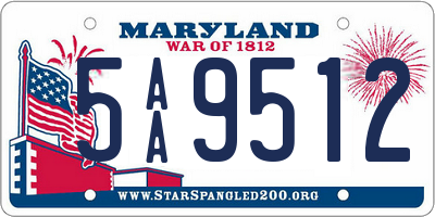 MD license plate 5AA9512