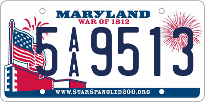 MD license plate 5AA9513