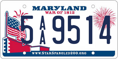 MD license plate 5AA9514