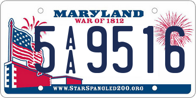 MD license plate 5AA9516