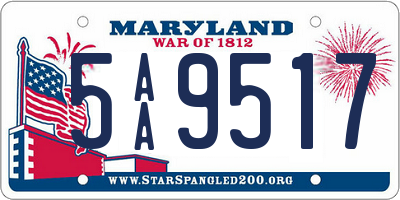 MD license plate 5AA9517