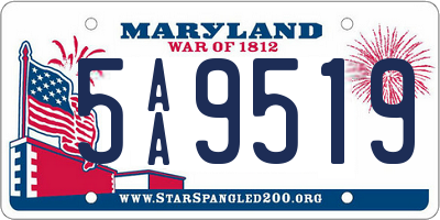 MD license plate 5AA9519