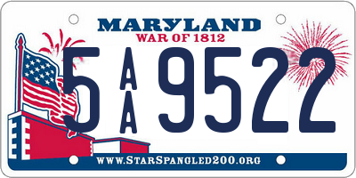 MD license plate 5AA9522