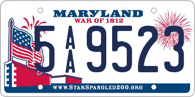 MD license plate 5AA9523