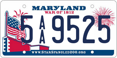 MD license plate 5AA9525