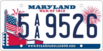 MD license plate 5AA9526