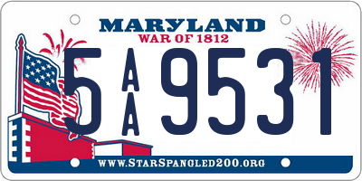 MD license plate 5AA9531