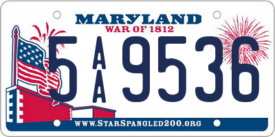 MD license plate 5AA9536