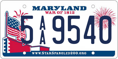 MD license plate 5AA9540