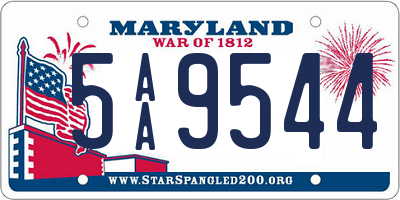 MD license plate 5AA9544