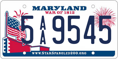 MD license plate 5AA9545