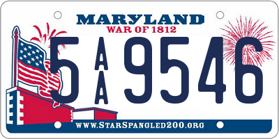 MD license plate 5AA9546