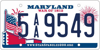 MD license plate 5AA9549