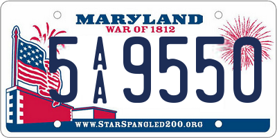 MD license plate 5AA9550