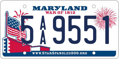 MD license plate 5AA9551