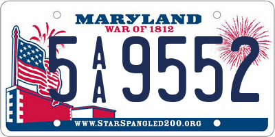 MD license plate 5AA9552